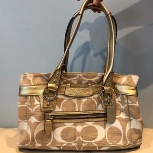 COACH Cream and Gold handbag